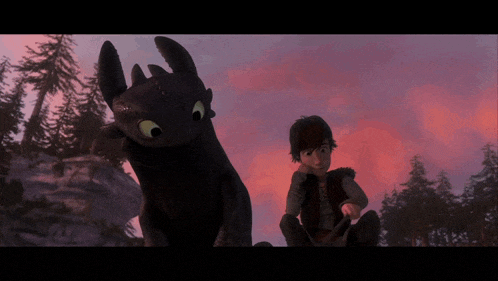 toothless and hiccup from how to train your dragon are sitting next to each other