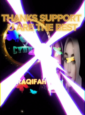 a poster that says ' thanks support u are the best ' on it