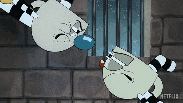 two cartoon characters are standing next to each other with a netflix logo on the bottom right