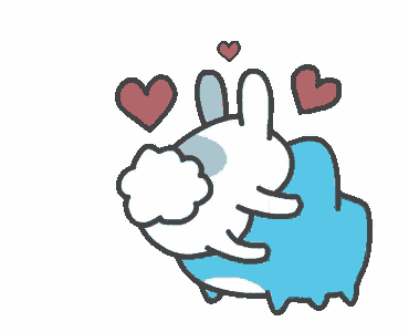 a blue cat is standing next to a white cat and eating it .