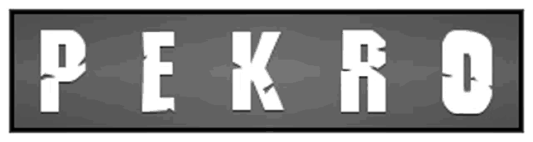 a black and white sign that says pekro