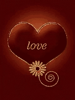 a heart with the word love written on it and a flower