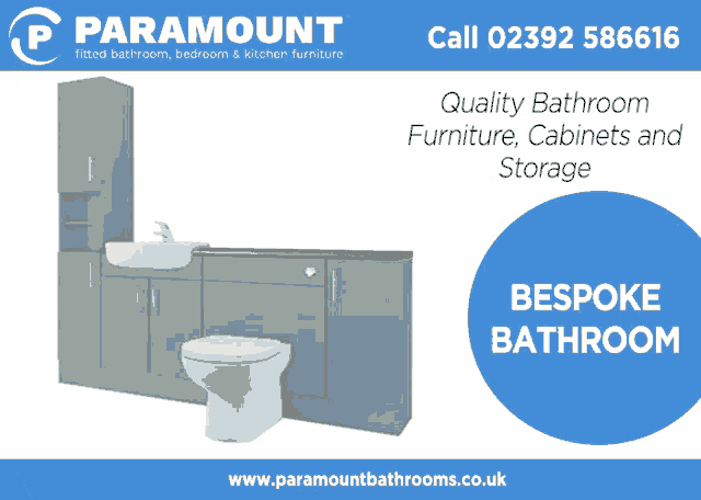an ad for paramount bathrooms shows a toilet
