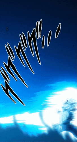 a drawing of a blue sky with a few lines on it