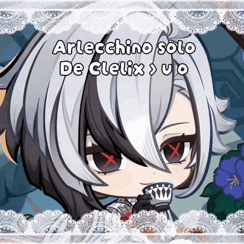 a cartoon character with the name arlechino solo de clelix uo