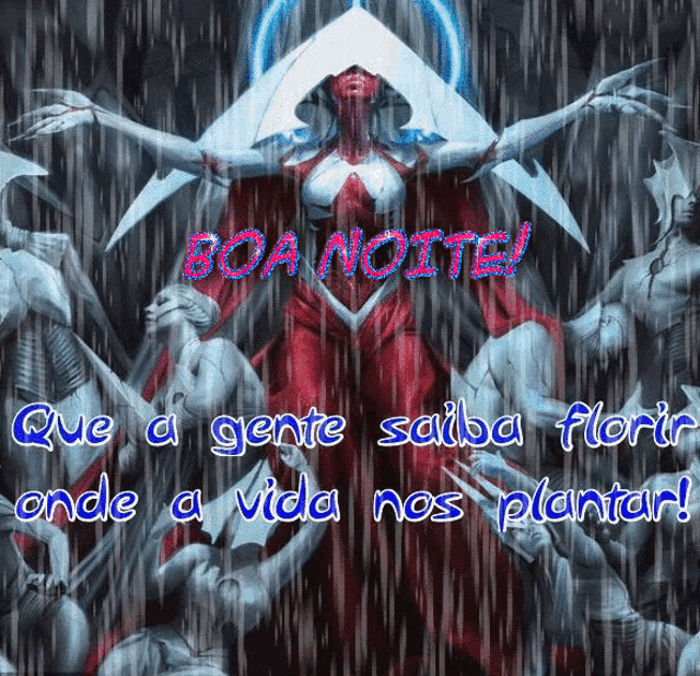 a painting of a woman with the words boa noite on the bottom
