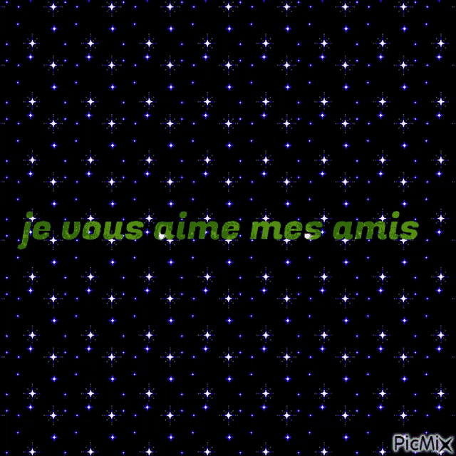 a purple background with the words je vous aime mes amis