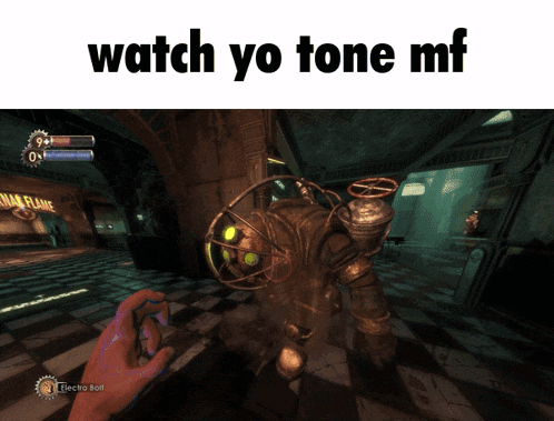 a screenshot of a video game with the words watch yo tone mf at the top