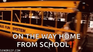 Bus School Bus GIF - Bus School Bus When You Get A Cool Driver For The Field Trip GIFs