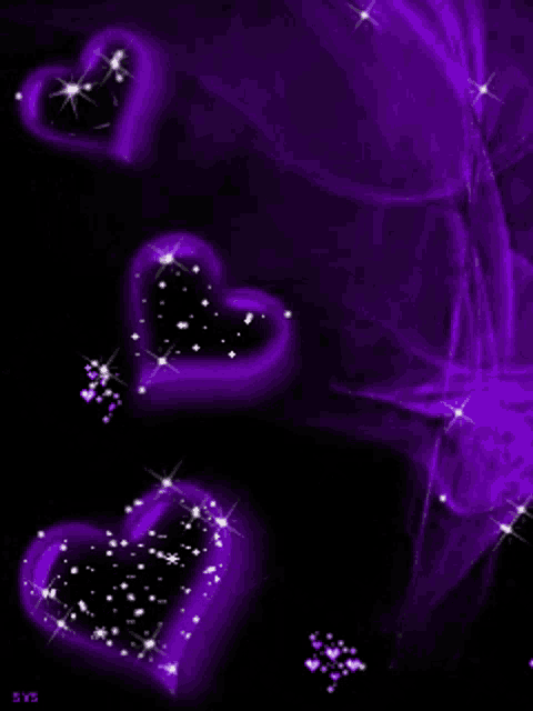 a purple background with hearts and stars and the letters svs on the bottom