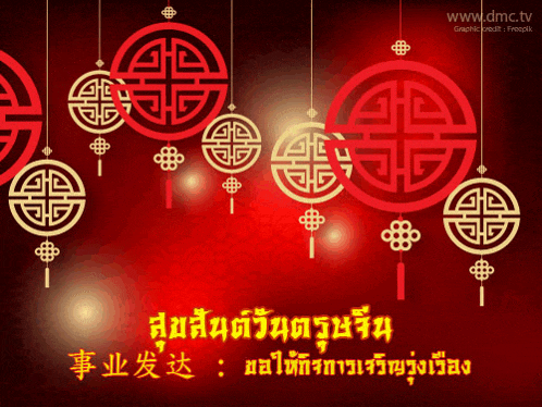 a red background with chinese symbols and the website www.dmc.tv on the bottom