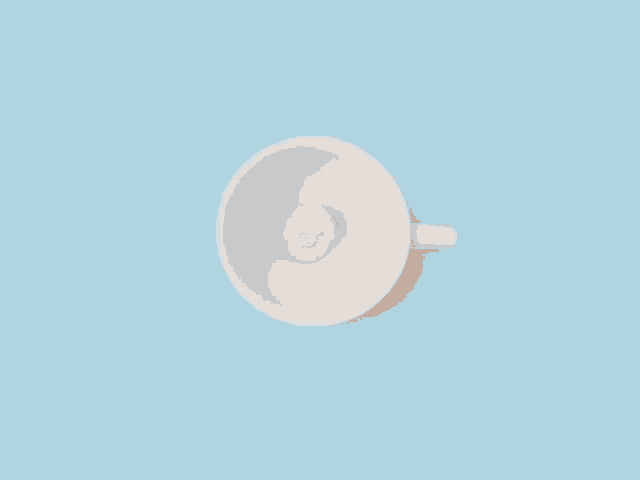 a cup of coffee with a circle in the middle