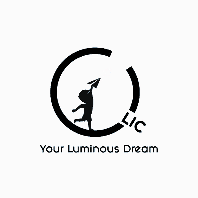 a logo for lic your luminous dream with a boy in a circle
