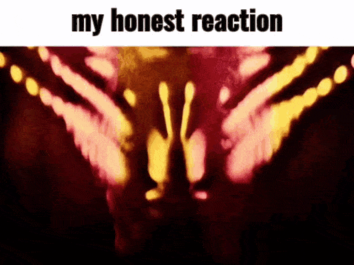 a blurred image of a person 's hands with the words `` my honest reaction '' written above them .