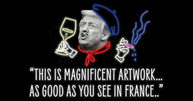 a sign that says " this is magnificent artwork as good as you see in france " on it