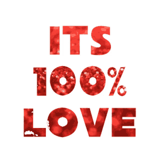the word love is written in red letters