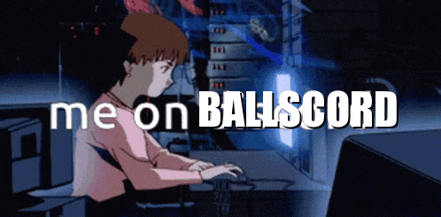 a cartoon of a boy typing on a computer with the words me on ballicord behind him