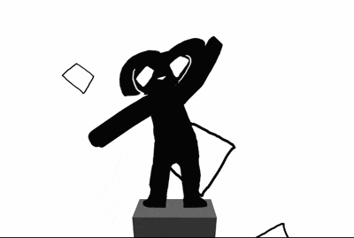 a black and white drawing of a cartoon character with a heart shaped head .