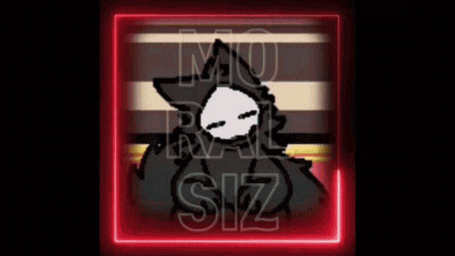 a neon sign that says " mo ral siz " on it