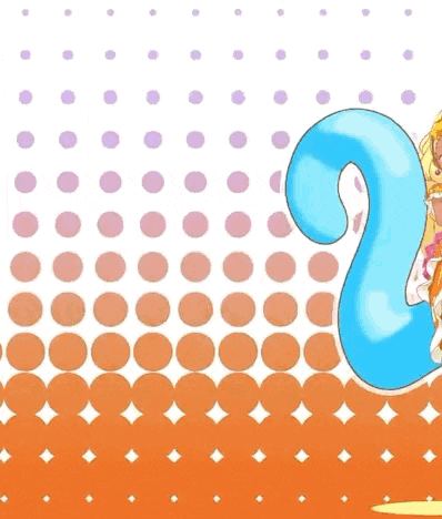 a cartoon drawing of a girl with a question mark and the number 2