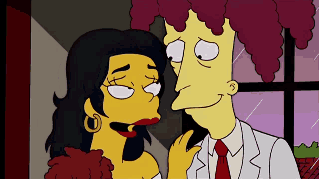 a cartoon of a man and a woman standing next to each other
