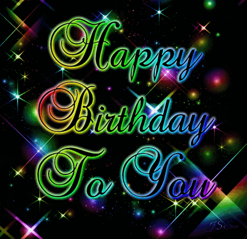 a colorful happy birthday to you greeting card