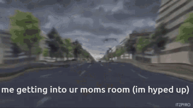 a brick building with a hole in it and the words me getting into ur moms room im hyped up