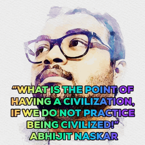 a man with glasses and a beard says what is the point of having a civilization