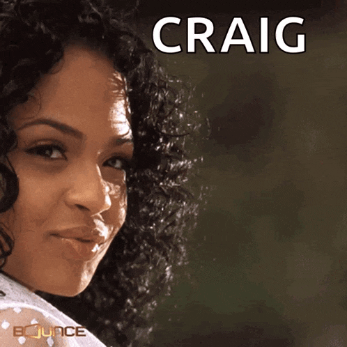 a close up of a woman 's face with the word craig above her