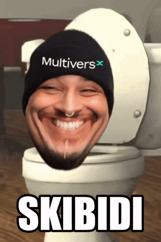 a man wearing a hat with the word multivers on it
