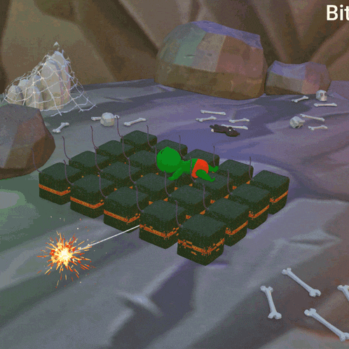 a large explosion in a video game with the word bit on the bottom