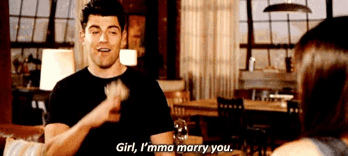 a man says " girl i 'mma marry you " in front of a woman