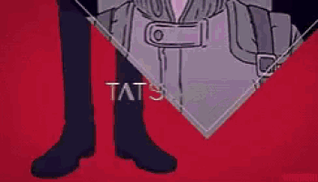 a drawing of a person with the word tats on the back