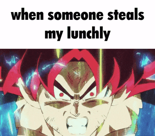 when someone steals my lunchly is written on a picture of a man with red hair