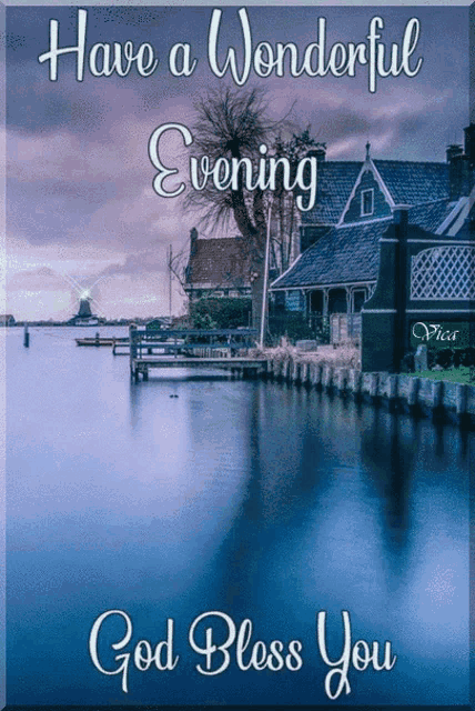 a card that says have a wonderful evening