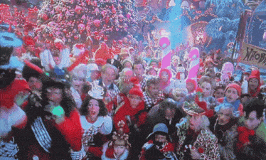a crowd of people are gathered in front of a sign that says x-hobb