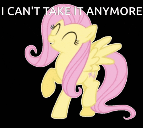 a picture of a pony with wings and the words " i can 't take it anymore "