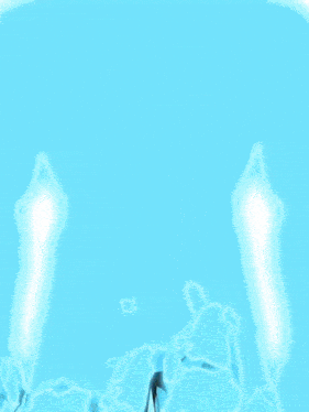 a drawing of a person with a blue light coming out of his chest