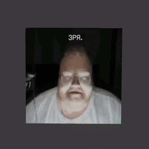 a blurry picture of a man with a beard and glasses with the words " 3pa " on the bottom left