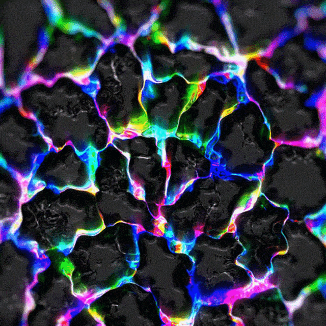 a black background with a rainbow colored pattern on it