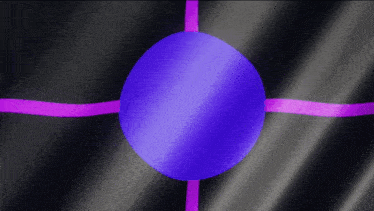 a black background with purple lines and a purple circle