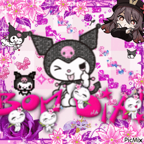 a picture of a cat with a skull on its head surrounded by flowers .
