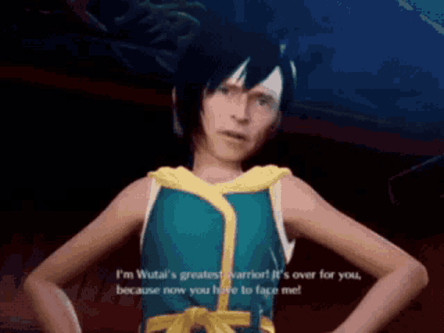 a video game character says " i 'm wutai 's greatest warrior it 's over for you "