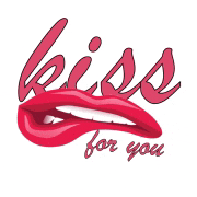 a drawing of a woman 's lips with the words kiss for you below it