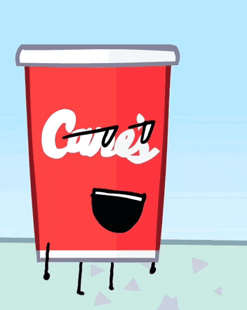 a cartoon drawing of a cup that says coke on it