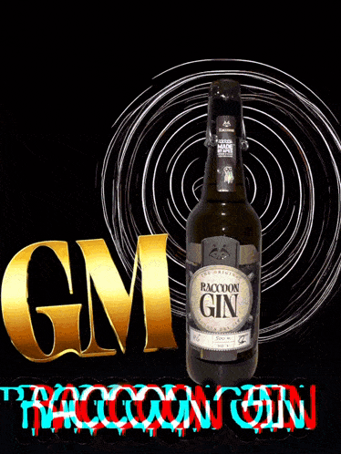 a black background with a yellow letter n and the words raccoon gun