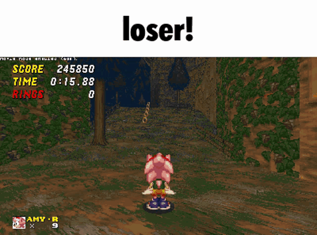 a screenshot of a video game with the words " loser " above it