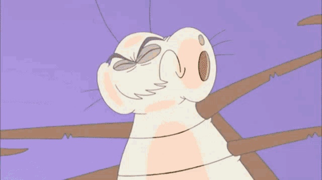 a cartoon drawing of a bug holding papers and a book