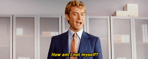a man in a suit says how am i not myself