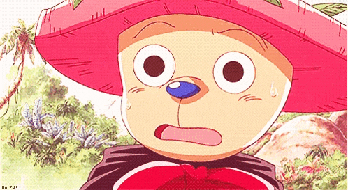 a close up of a cartoon character wearing a pink hat with a blue nose